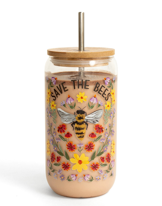 Save the Bees Glass Can, 6 of 6