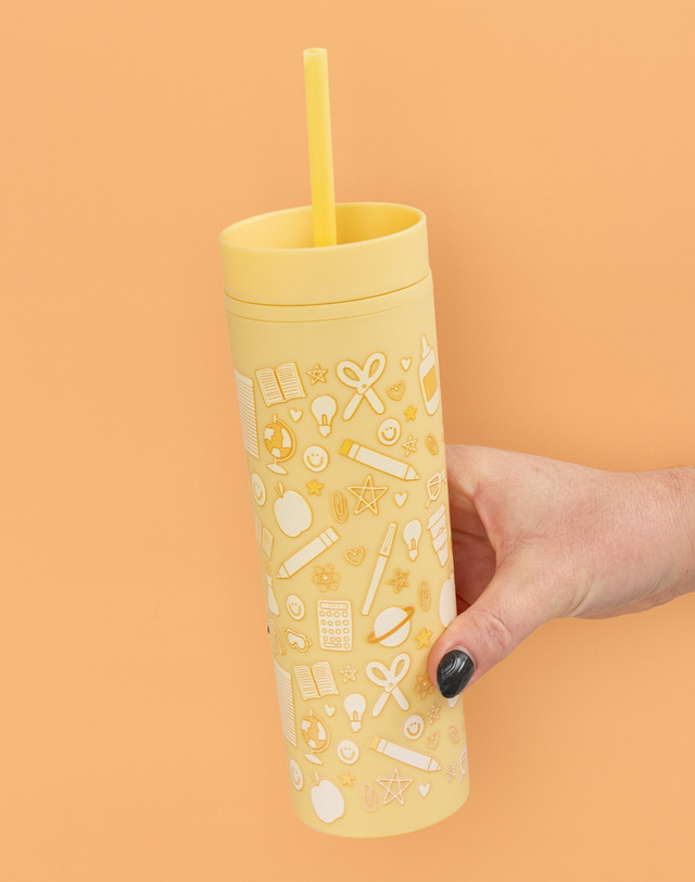 Classroom Icons Acrylic Tumbler - Yellow, 1 of 4