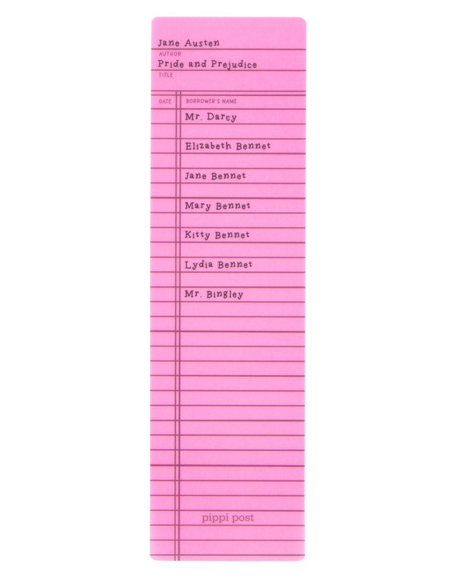 Pride and Prejudice Library Check Out Transparent Bookmark, 3 of 3