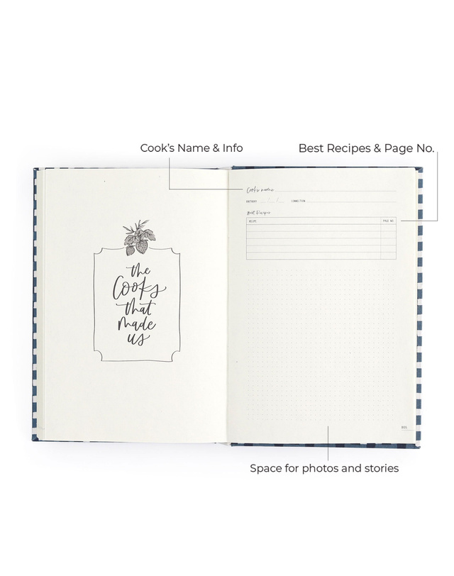 Navy Gingham Heirloom Recipe Book, 5 of 14
