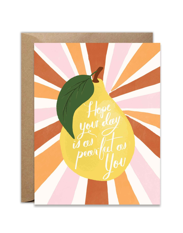Pear-fect Day Pear Greeting Card, 1 of 1