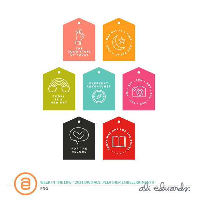 Week In The Life™ 2021 Digital Pleather Tags, 1 of 1