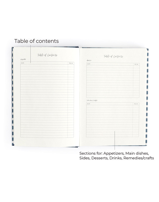 Navy Gingham Heirloom Recipe Book, 7 of 14