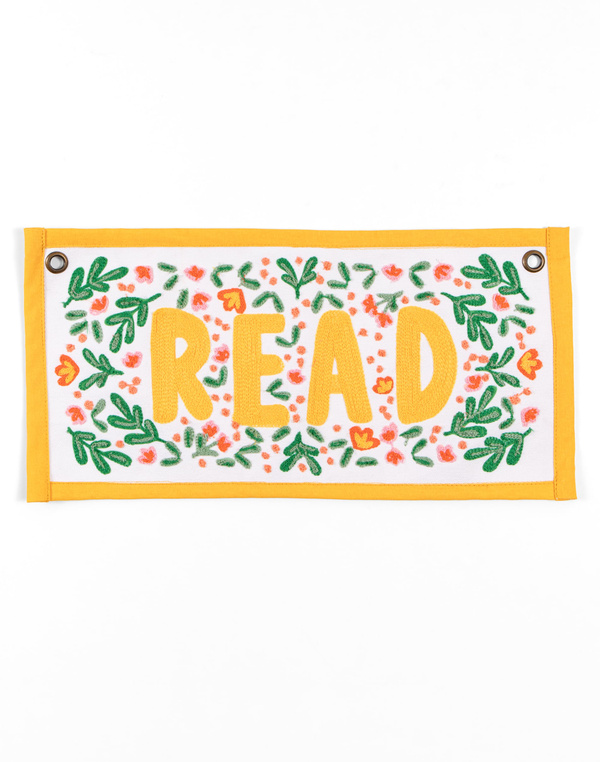 Read Embroidered Canvas Banner - Yellow, 3 of 4