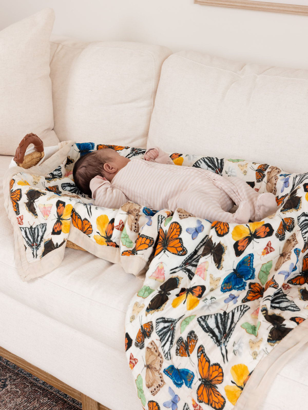 Flutter Friends Butterfly Reversible Baby Quilt, 3 of 6