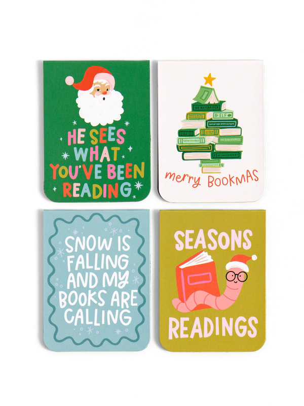 Merry Bookmas Christmas Magnetic Bookmarks Set of 4, 4 of 7