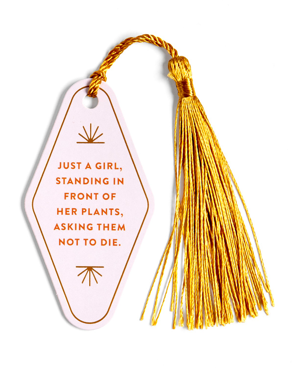 Just A Girl Plant Lover Vegan Leather Bookmark, 1 of 3