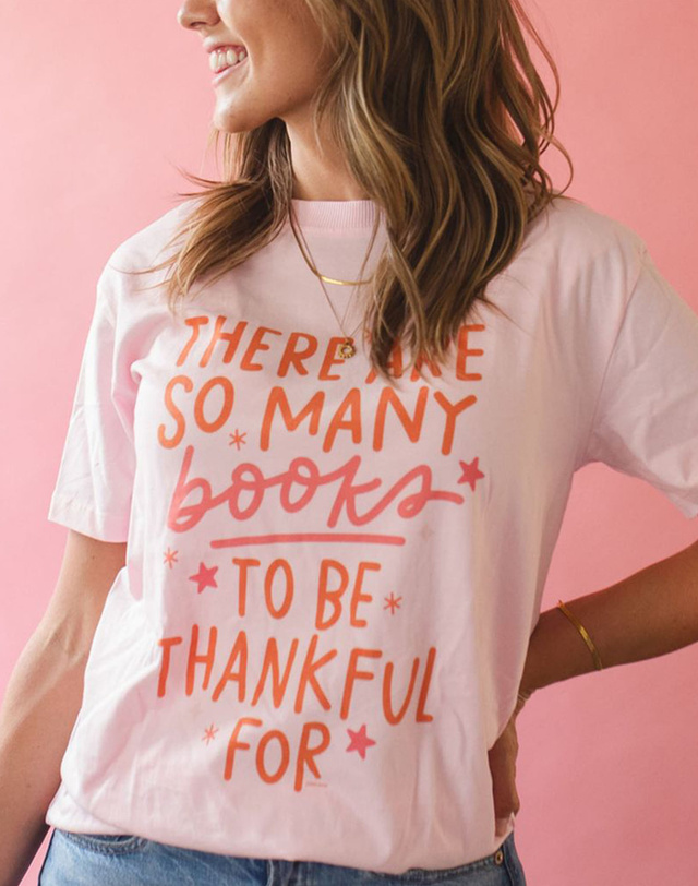So Many Books To Be Thankful For Tee - Blossom, 1 of 3