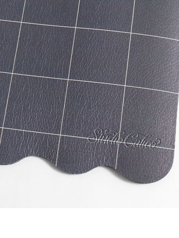 Scalloped Grid Large Desk Mat - Charcoal, 3 of 4