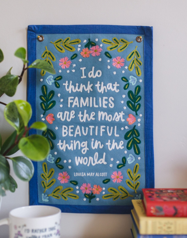 Families Little Women Embroidered Canvas Banner, 2 of 4