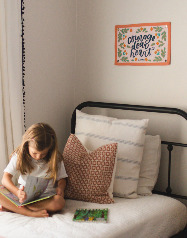 Courage Dear Heart Embroidered Canvas Banner, 4 of 7