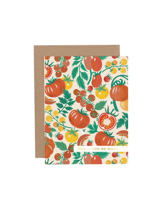 Thank You Very Much Ribbon Tomato Greeting Card, 1 of 1