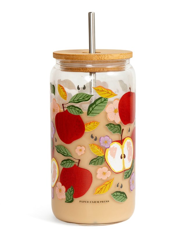 Apple Tree 16oz Glass Can, 1 of 2