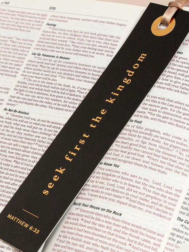 Seek First The Kingdom Scripture Bookmark, 1 of 2