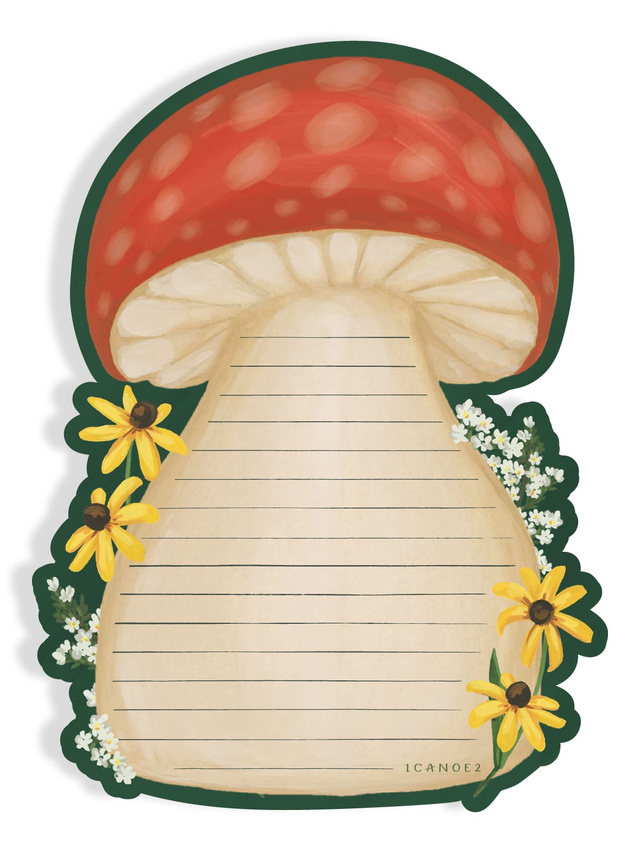 Red Cap Mushroom & Flowers 6×8 Lined Notepad, 2 of 3