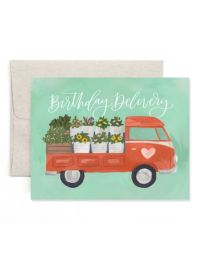 Flower Truck Birthday Greeting Card, 1 of 1