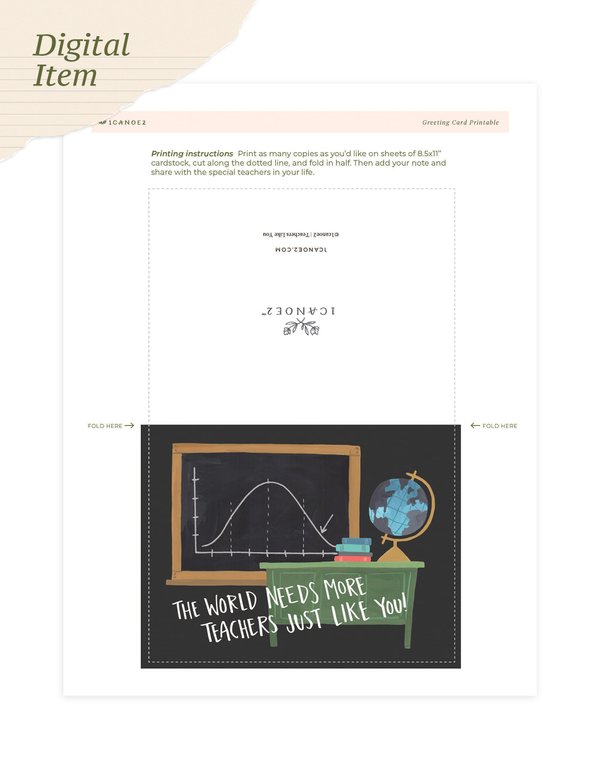 Digital Printable Teachers Just Like You Greeting Card, 1 of 1