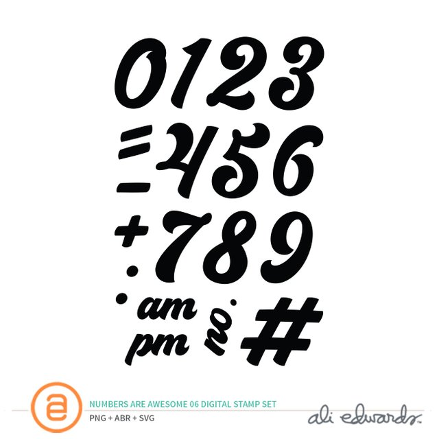 Numbers Are Awesome #6 Digital Stamp Set, 1 of 1