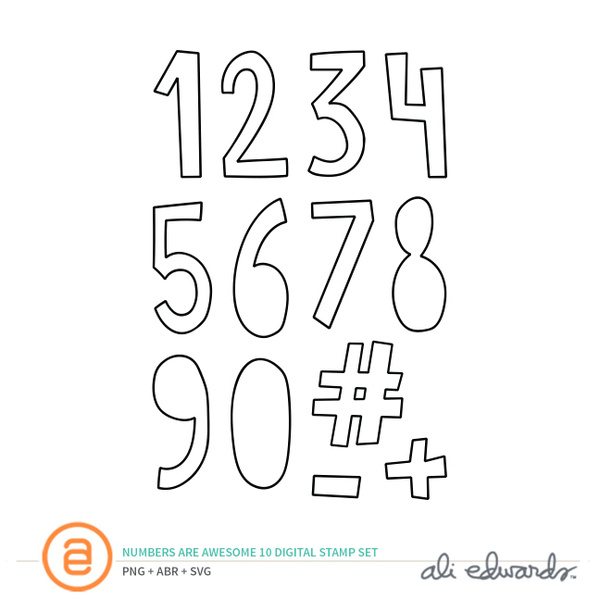 Numbers Are Awesome #10 Digital Stamp Set, 1 of 1