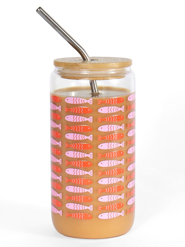 Coastal Fishy Glass Can, 1 of 3