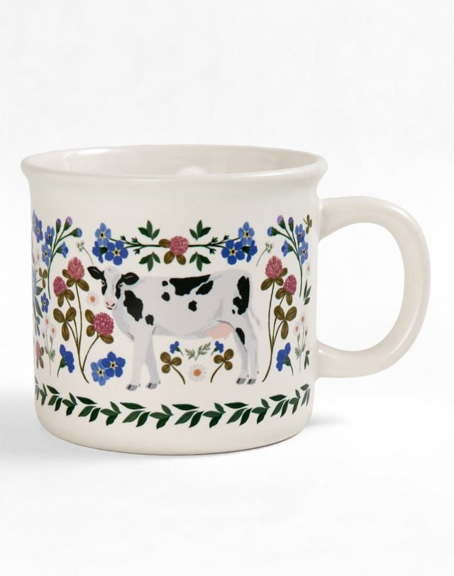 Milk Cow Folk Floral Mug, 1 of 1