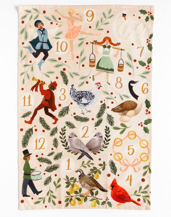 12 Days Of Christmas Kitchen Towel, 5 of 5