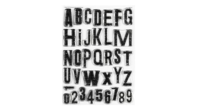 Stamp Set : 6×8 Textured Alphabet, 1 of 6