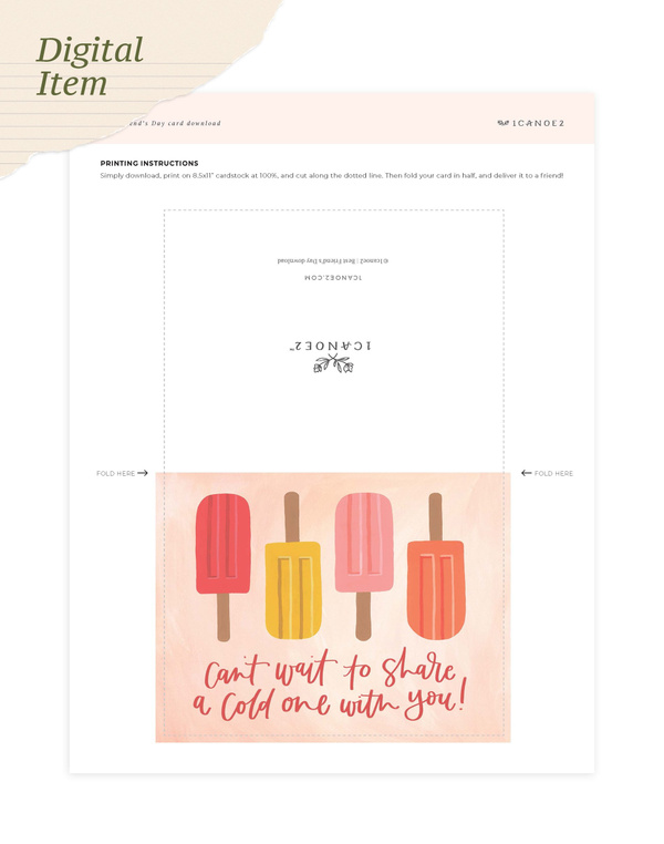 Digital Printable Best Friends Day Greeting Card, 1 of 2