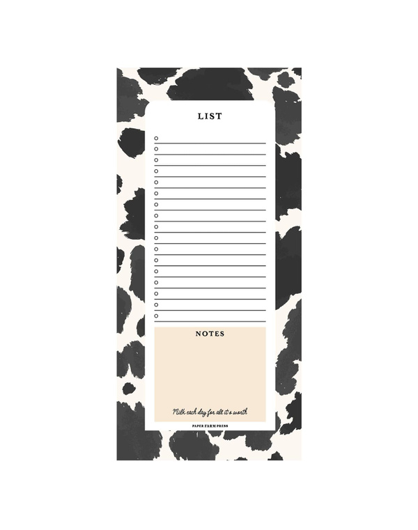 Cow Spots Market List Notepad, 1 of 2