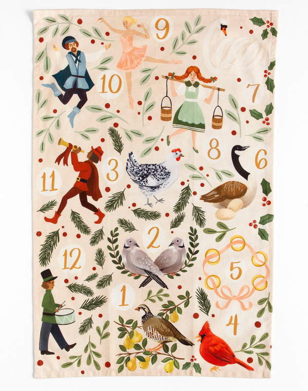 12 Days Of Christmas Kitchen Towel, 5 of 5