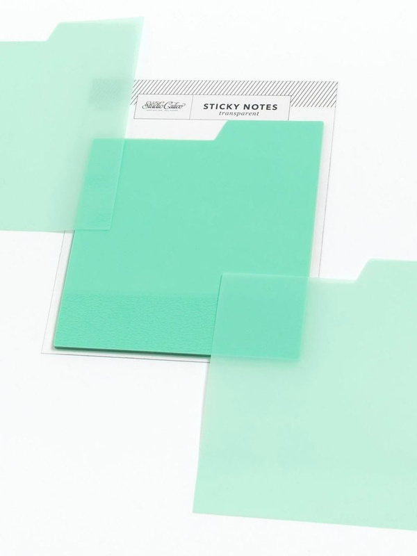 Tabbed Transparent Sticky Notes - Aqua, 3 of 4
