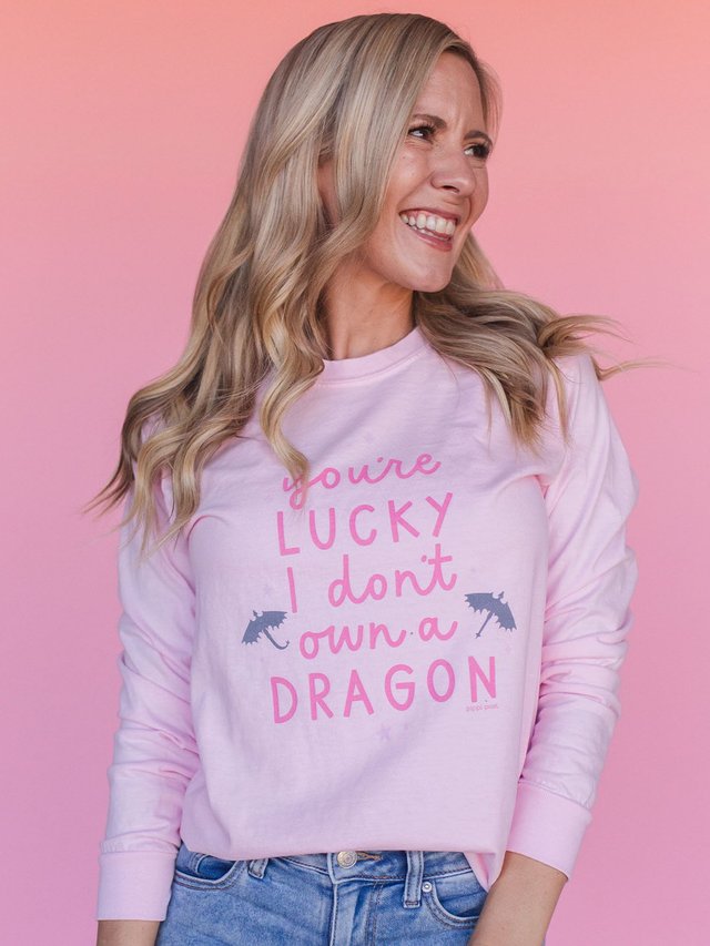 You're Lucky I Don't Own A Dragon Long-Sleeve Tee - Blossom, 1 of 4