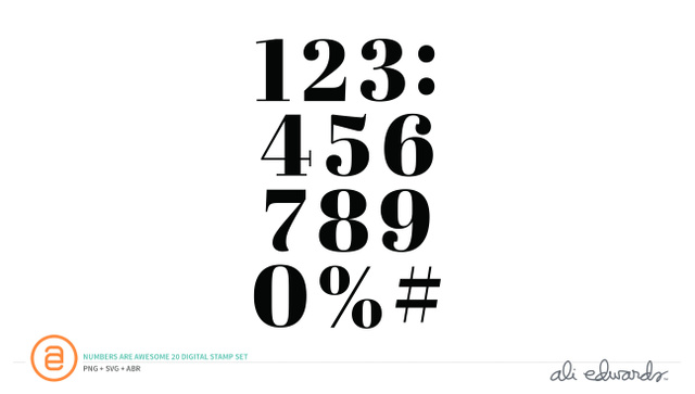 Numbers Are Awesome #20 Digital Stamp Set, 1 of 1