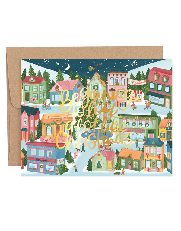 Holiday Village Christmas Greeting Card, 1 of 1