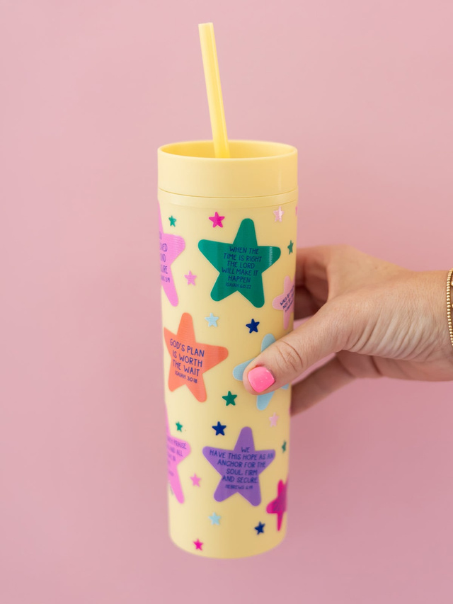 Bible Verses & Stars Faith-Inspired 16oz Acrylic Tumbler, 1 of 4