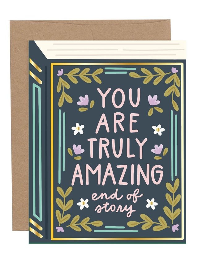 You Are Truly Amazing Book Greeting Card, 1 of 1