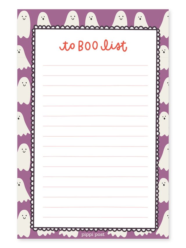 To Boo List Halloween Ghosts 4×6 Lined Notepad, 1 of 1