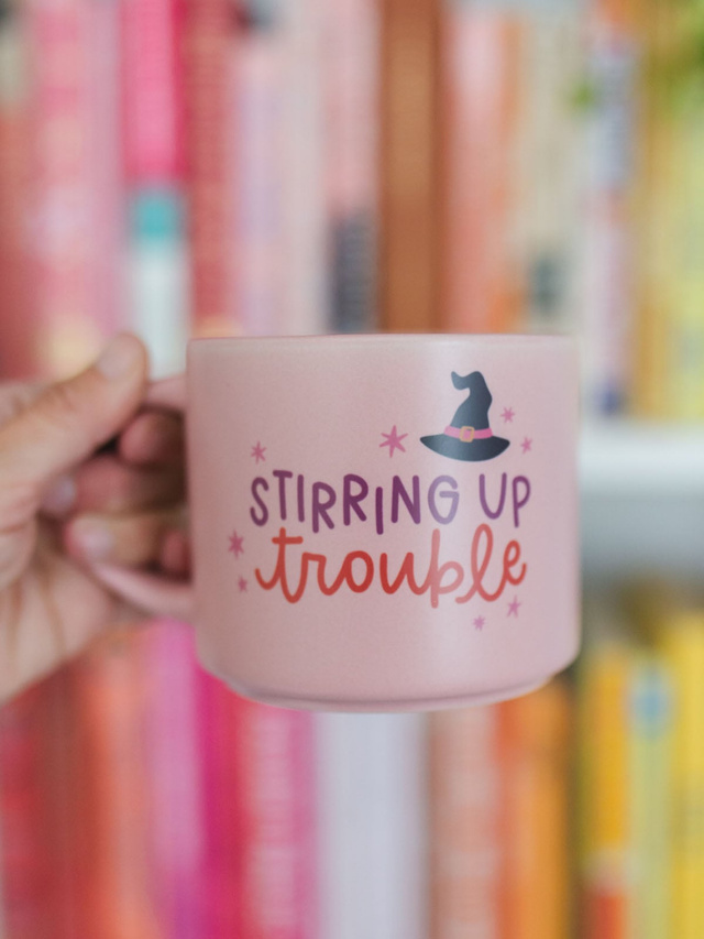 Stirring Up Trouble Halloween Witch Large Ceramic Coffee Mug, 4 of 5