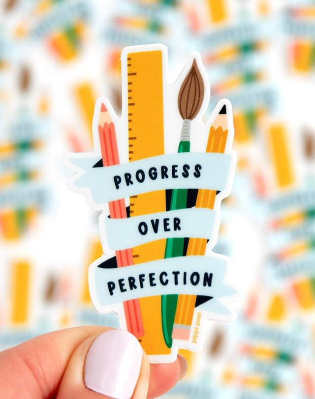 Progress Over Perfection Decal Sticker, 1 of 4