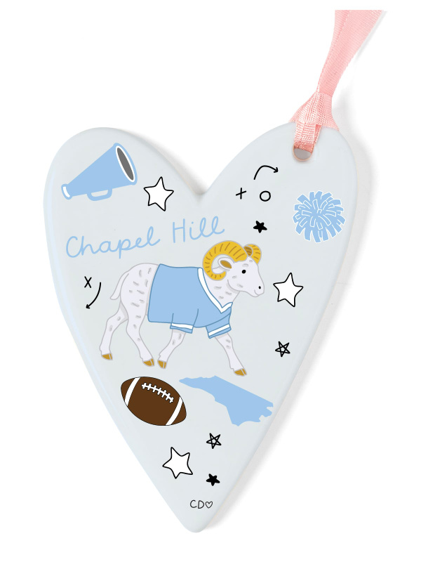 Chapel Hill Football Game Day Ceramic Christmas Ornament, 1 of 2