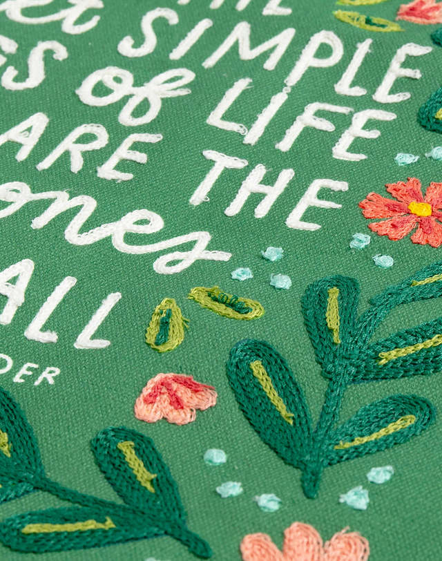 Sweet Simple Things of Life Embroidered Canvas Banner, 3 of 4