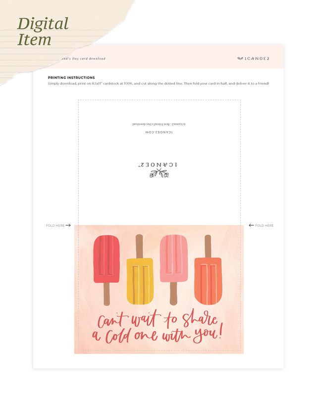 Digital Printable Best Friends Day Greeting Card, 1 of 2