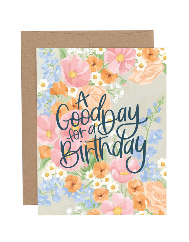Pink Floral Happy Birthday Greeting Card, 1 of 1