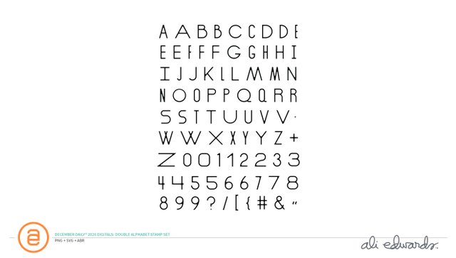 December Daily® 2026 Digital 6×8 Double Alphabet Stamp Set, 1 of 1