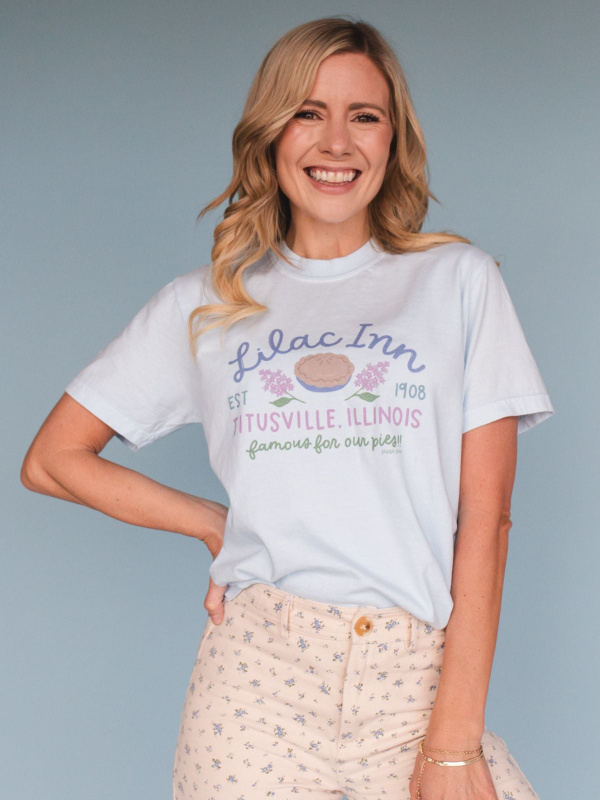 Lilac Inn Mystery Reader Tee - Chambray, 1 of 3