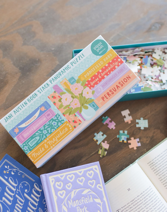 Jane Austen Book Stack - 400 Piece Panoramic Jigsaw Puzzle, 4 of 8