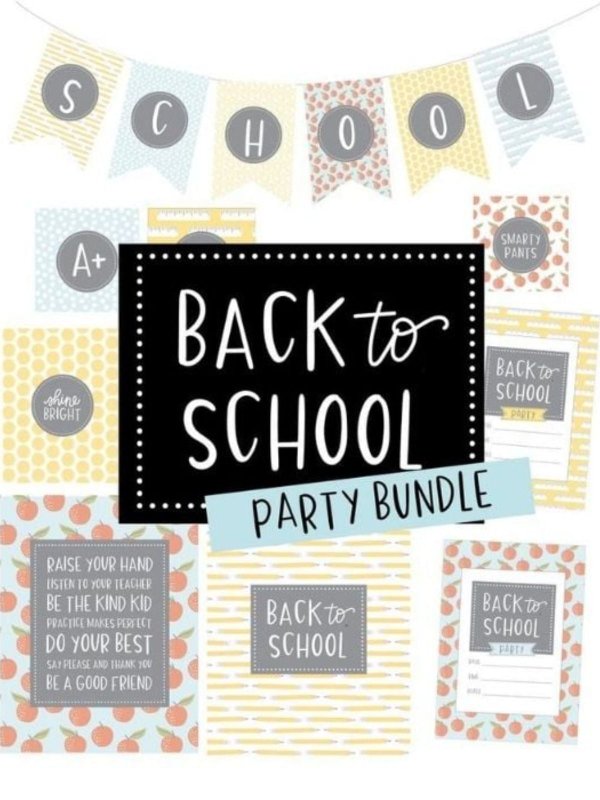 Back To School Digital - Printable Party Pack	, 1 of 6