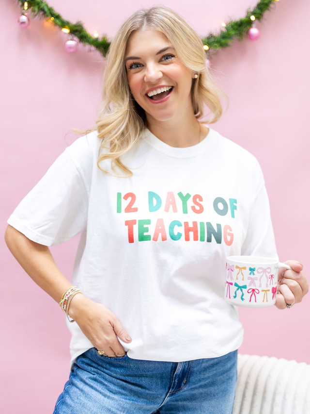 12 Days of Teaching Christmas Tee - White, 2 of 4