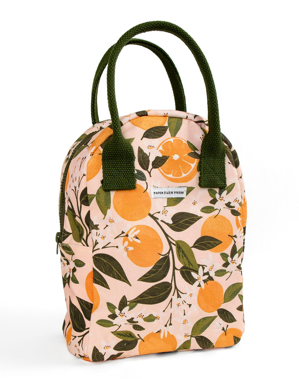 Orange Orchard Reusable Canvas Lunch Tote Bag, 2 of 10