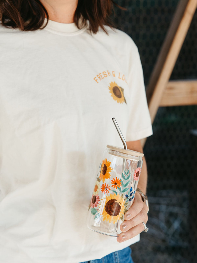 Sunflowers Glass Can, 4 of 5